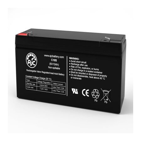 Battery Clerk AJC Emergi-Lite DSM36 Emergency Light Replacement Battery 10Ah, 6V, F1 AJC-C10S-I-0-187814